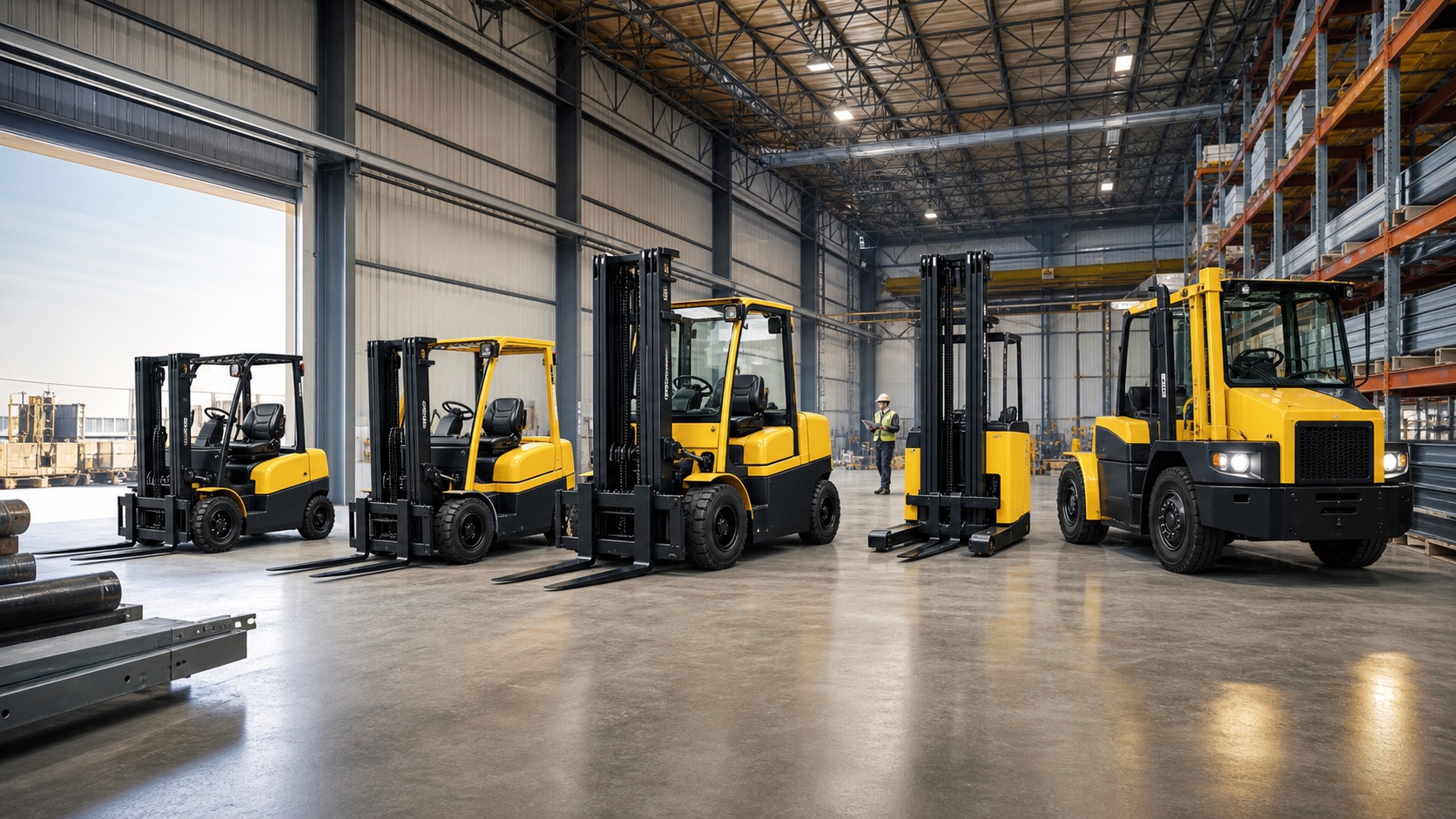 Mixed forklift fleet representing Hyster support and wider all-makes capability