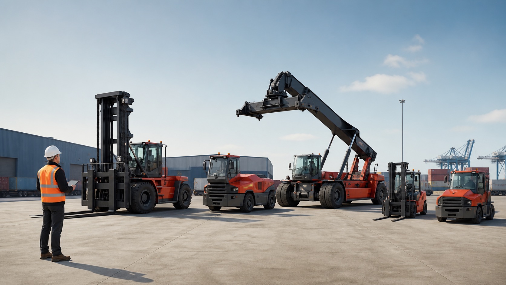 Mixed forklift fleet representing Kalmar support and wider all-makes capability