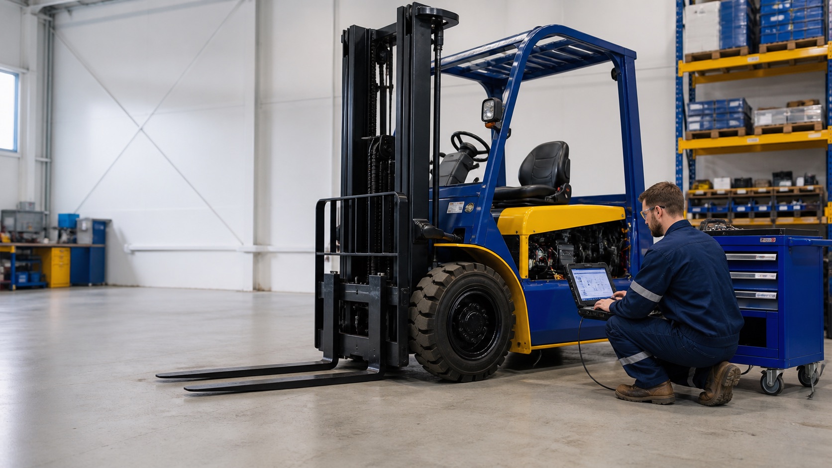 WRMH Komatsu forklift diagnostic and support image