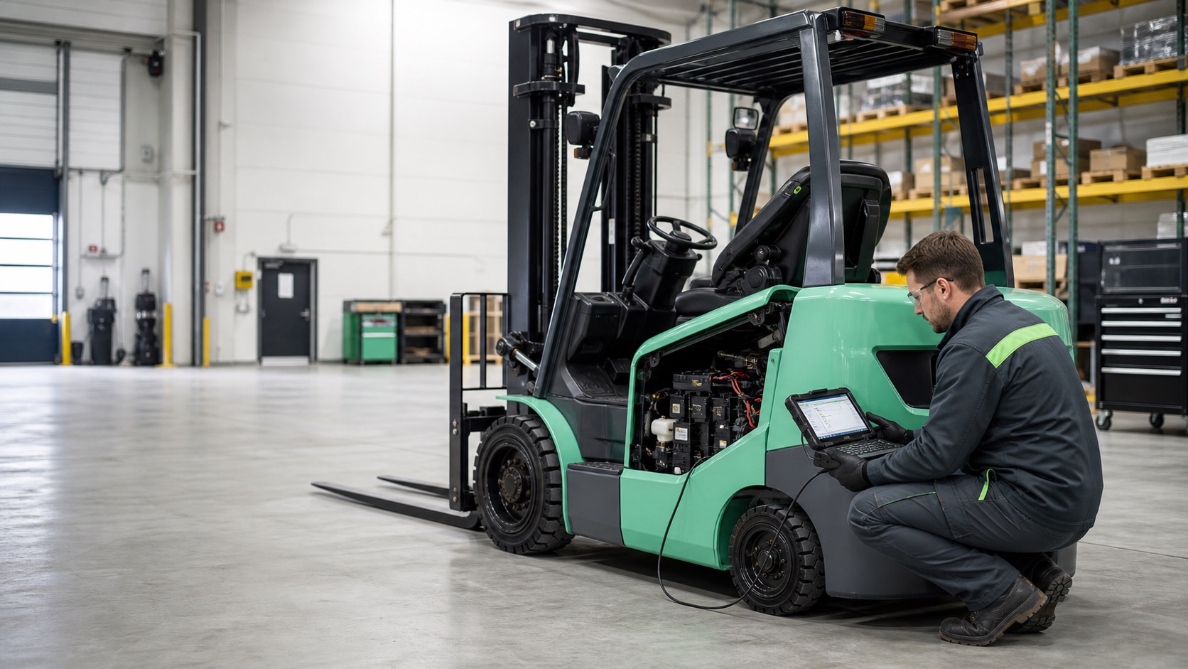 WRMH Mitsubishi forklift diagnostic and support image
