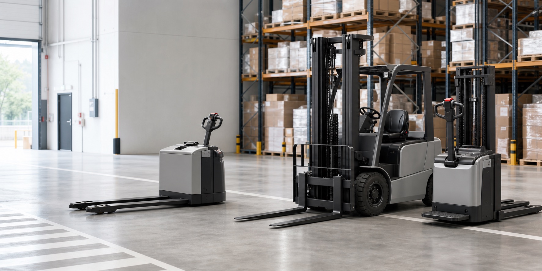 Mixed forklift fleet representing Nissan support and wider all-makes capability