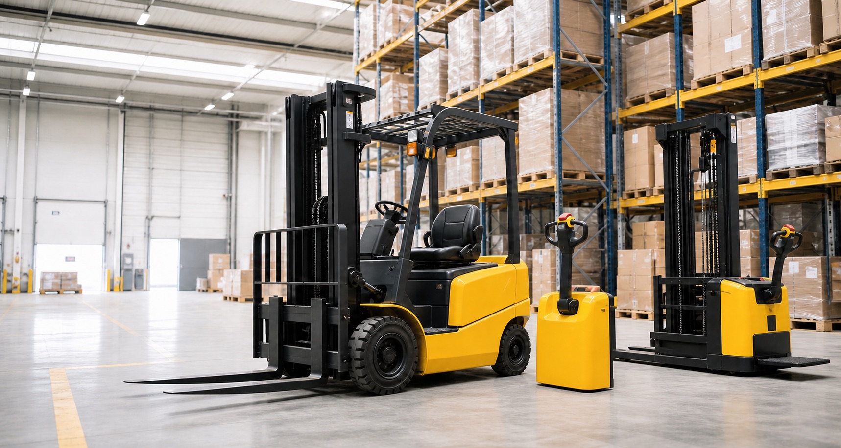 Mixed forklift fleet representing TCM support and wider all-makes capability