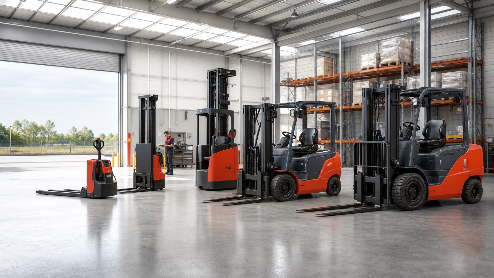 Mixed forklift fleet representing Toyota support and wider all-makes capability