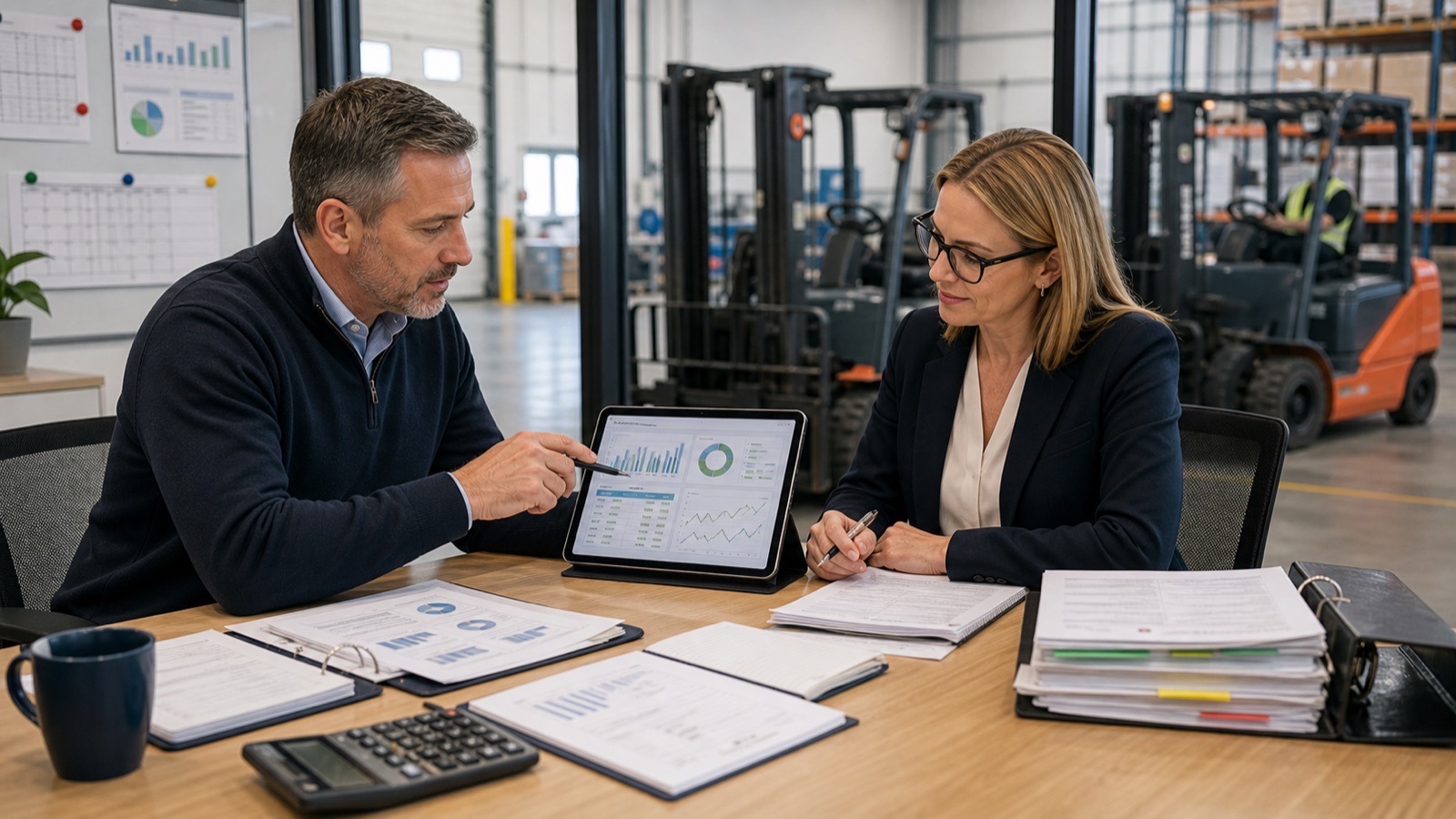 Forklift operation showing budget planning challenge