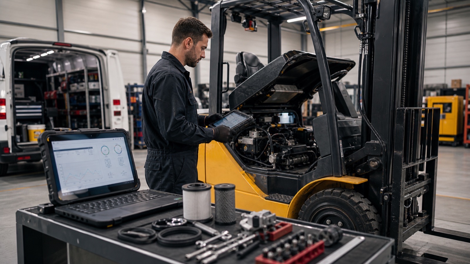 Forklift operation showing first-time fix challenge