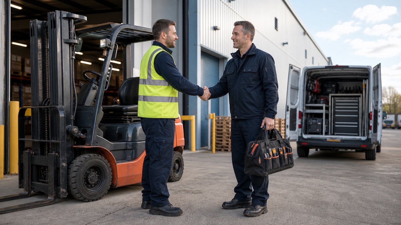 Forklift operation showing local service challenge