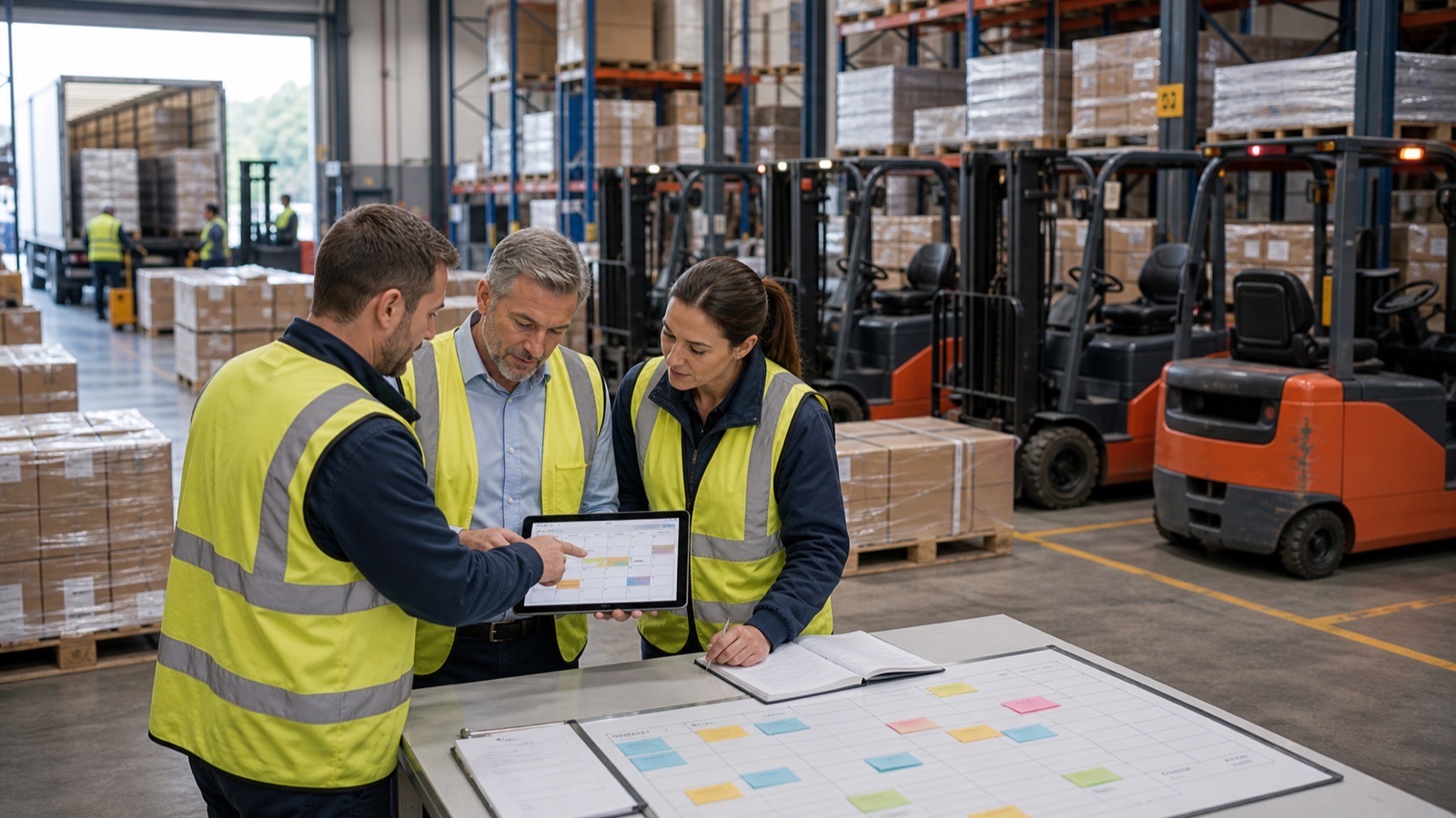 Forklift operation showing peak planning challenge