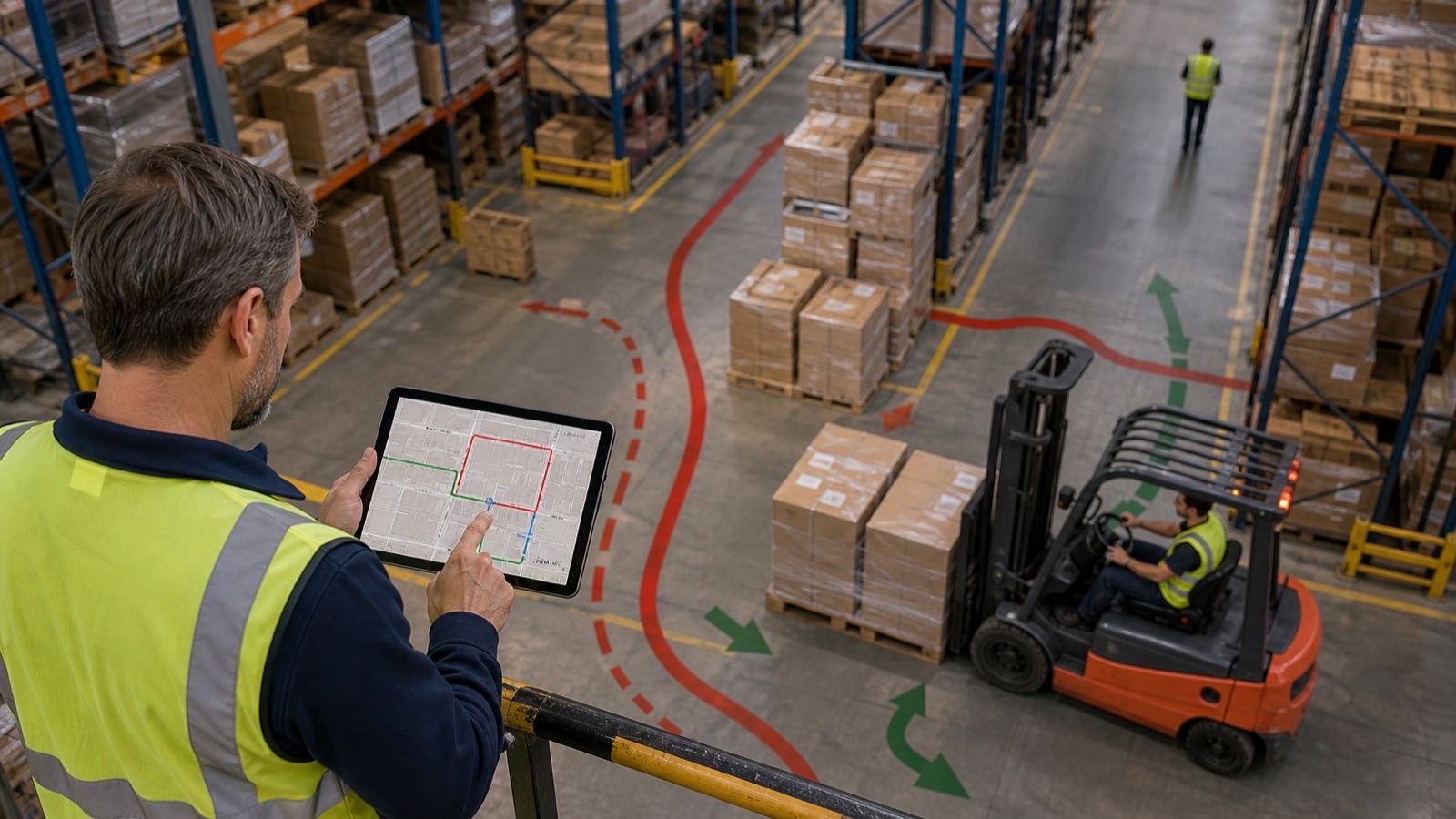 Forklift operation showing productivity challenge