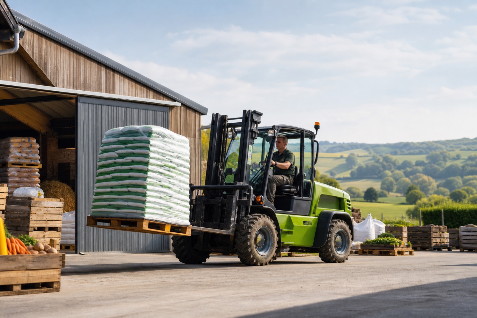 Forklift supporting agricultural and fresh produce handling