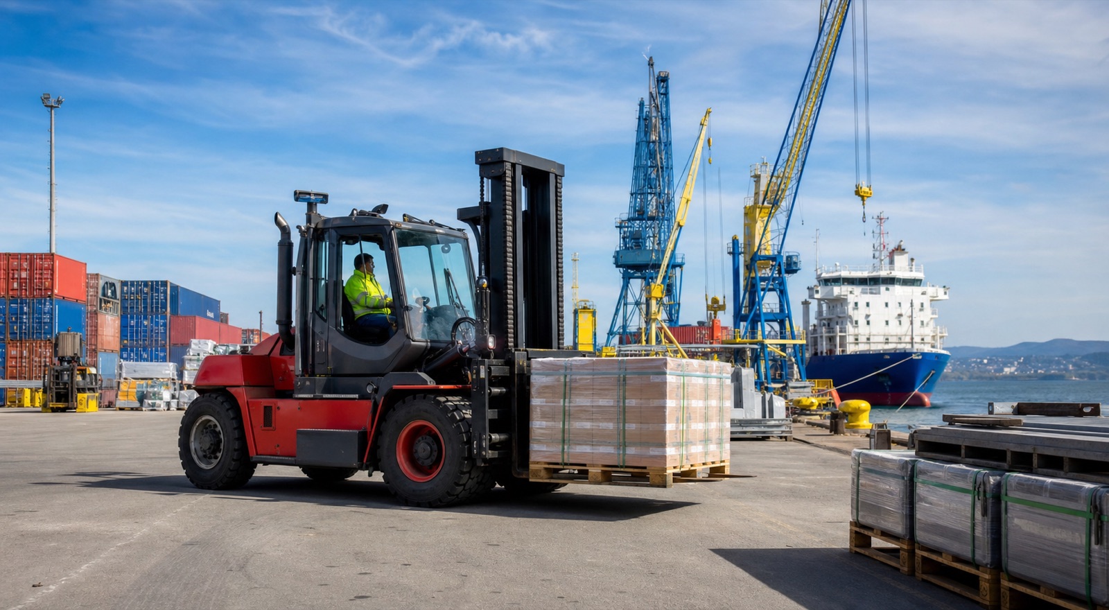 Forklift support around port, yard and maritime terminal operations